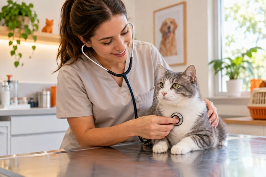 Atendimento veterinário de um gato — imagem ilustrativa